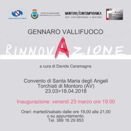 RINNOVAZIONE di GENNARO VALLIFUOCO apre il quarto ciclo di MONTORO CONTEMPORANEA