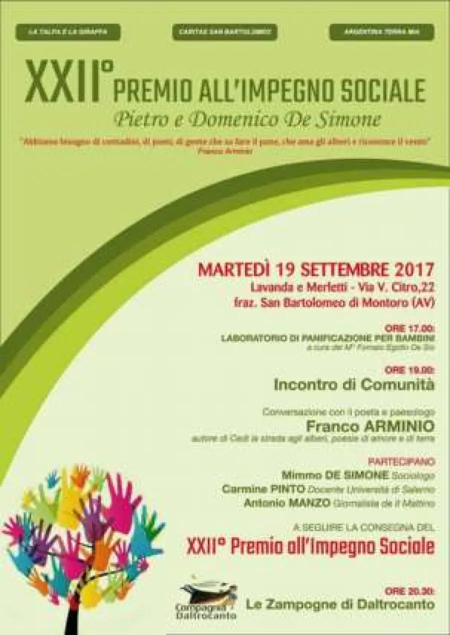 Montoro | XXII PREMIO ALL’IMPEGNO - EDIZIONE 2017-