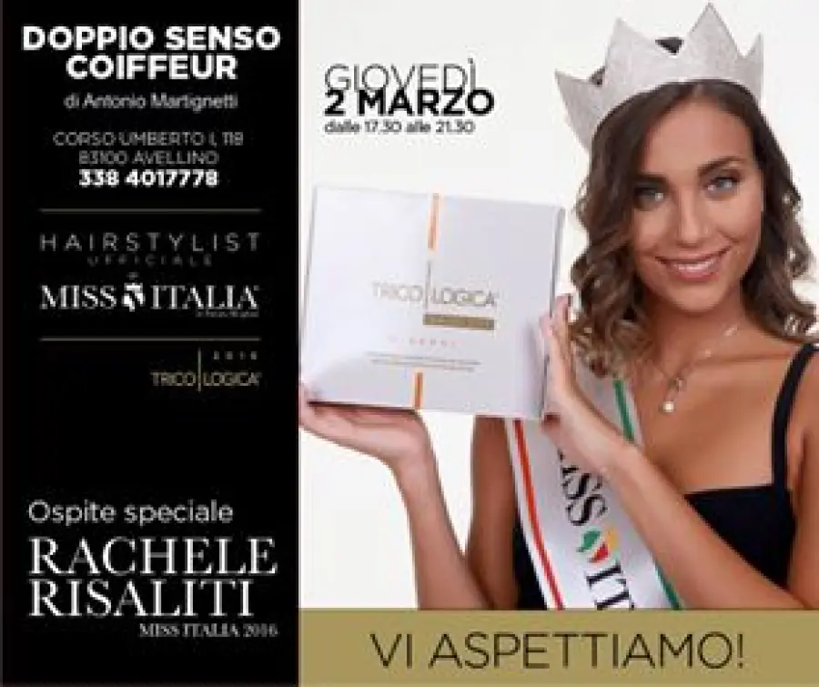Miss Italia 2016 “Rachele Risaliti” ad Avellino, ospite speciale di Antonio Martignetti Hairstylist