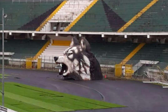 Avellino calcio, la testa di Lupo ostacola la visuale: spostata sotto la Nord